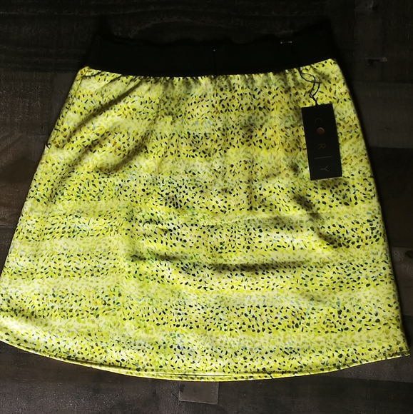 NWT Cory Mini Skirt Yellow Black Pattern - Picture 1 of 8